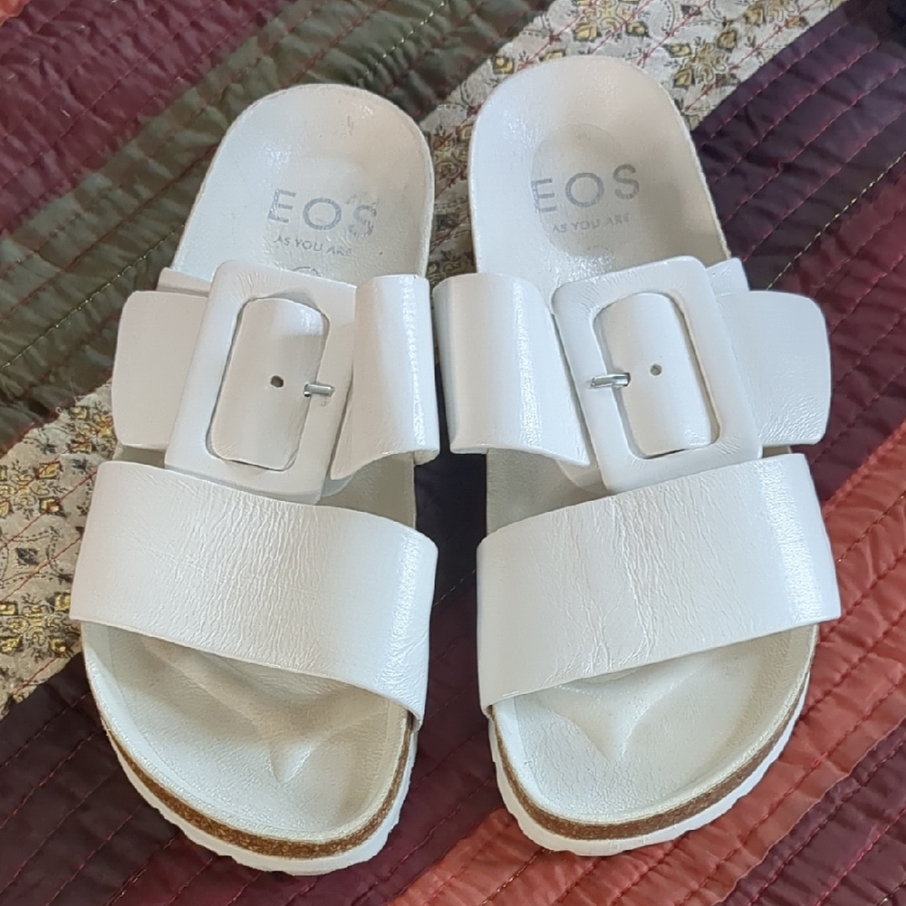 EOS* 'Gina' Birkenstock Inspired Style Soft Leather Straps Buckle Footbed Sz 36